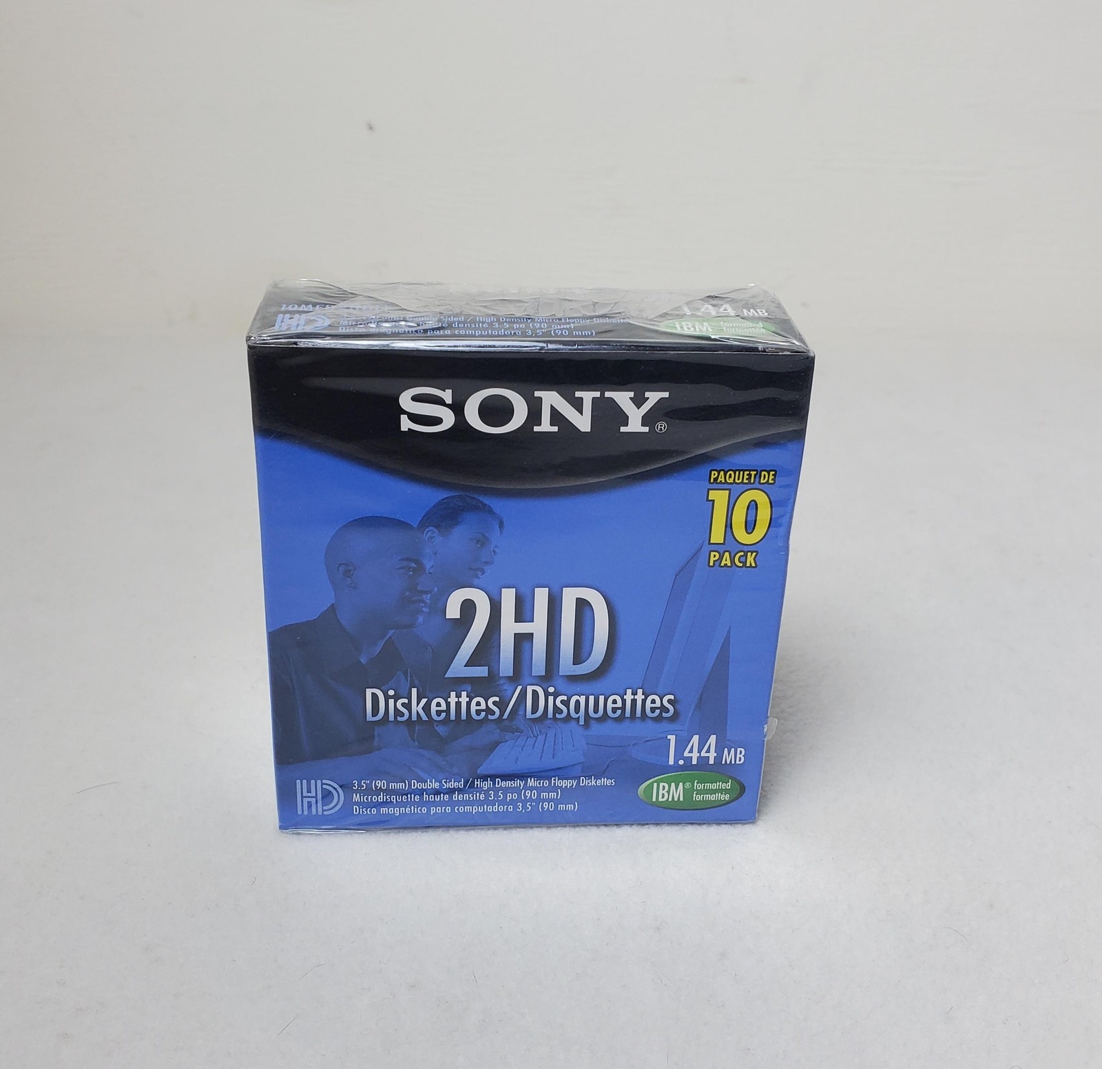 Sony 2HD 3.5in Floppy Disks 1.44MB 10 Pack IBM Formatted New Sealed Diskettes