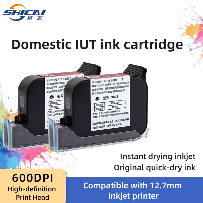 3PCS12.7mm TIJ Print Head Ink Cartridge Quick Dry for Date QR Batch Code Printer
