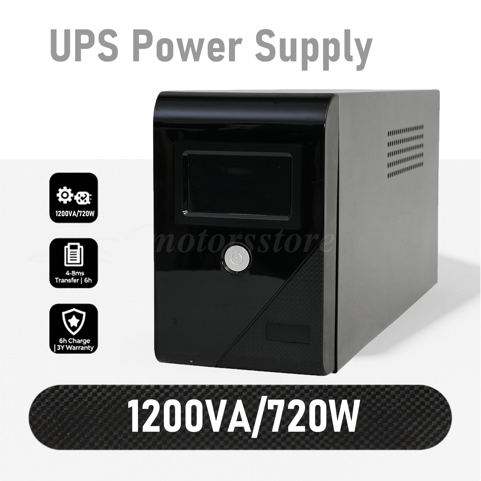 Backup UPS Uninterruptible Power Supply 4 Outlet LCD Display Battery 1200VA/720W