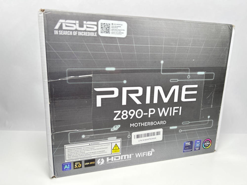 ASUS PRIME Z890-P WIFI LGA1851 ATX DDR5 PCIe 5.0 Wi-Fi 7 Motherboard