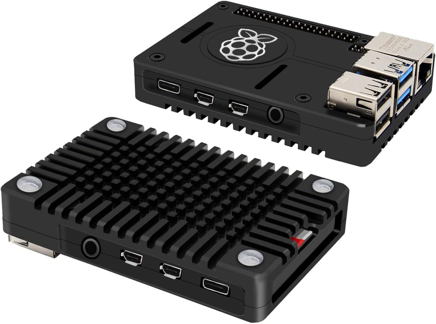 Sleek Ultra-Thin Raspberry Pi 4 Aluminum Case - Includes Thermal Pad & Cooling