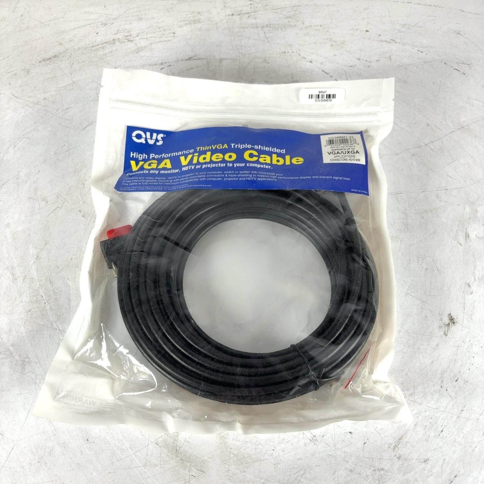 QVS High Performance ThinVGA Triple-Shielded VGA Video Cable CC388M1-35