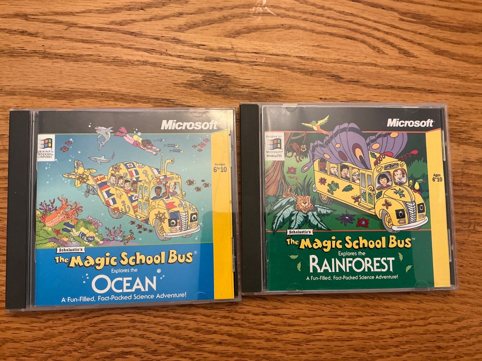 MICROSOFT MAGIC SCHOOL BUS EXPLORES THE OCEAN & EXPLORES THE RAINFOREST (2) CDs