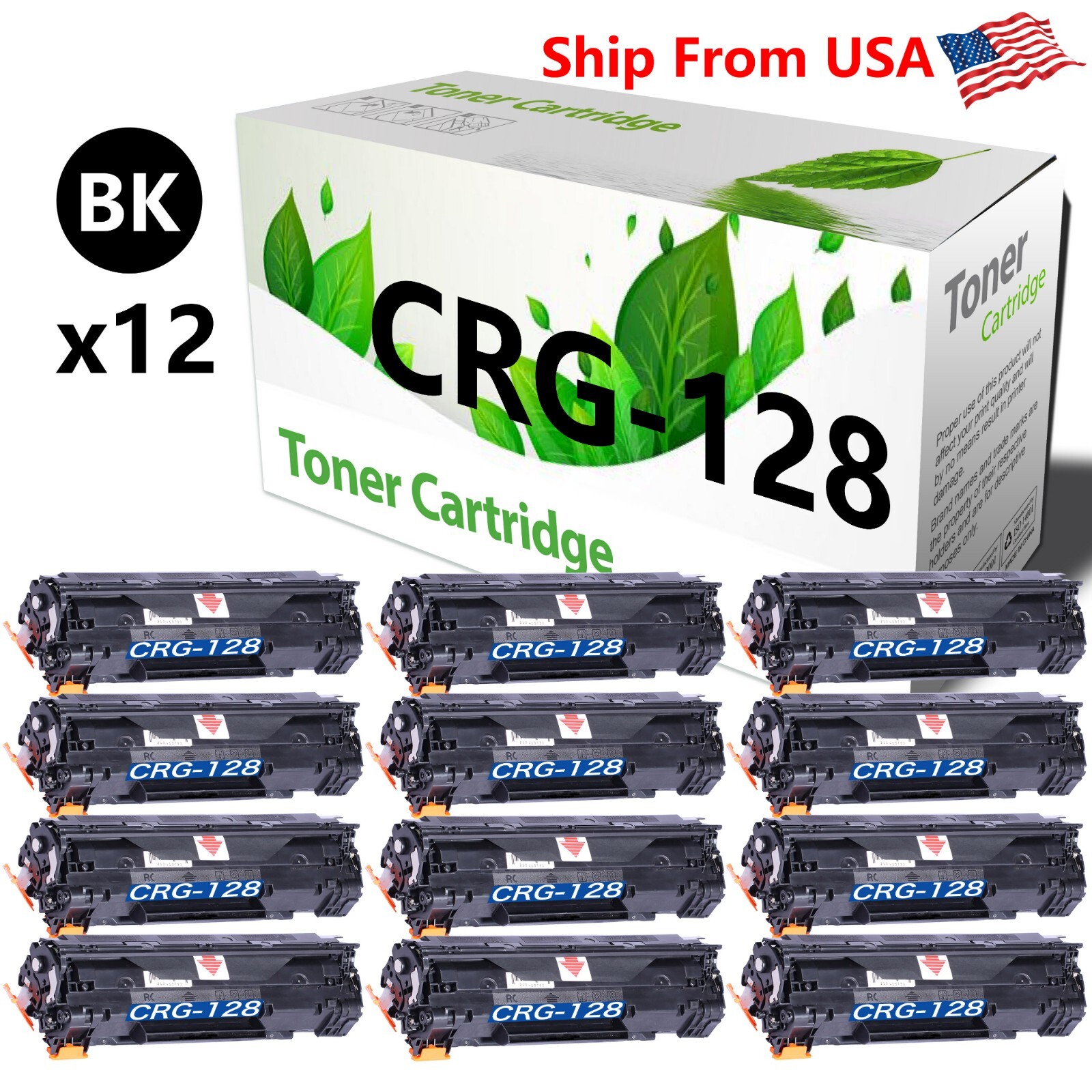 12PK CRG128 3500B001AA Toner Cartridge For Canon Faxphone L190 D530 Printer