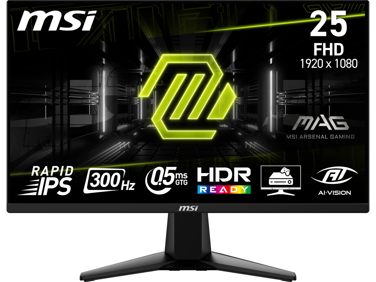 MSI 25" 300 Hz Rapid IPS FHD Monitor 0.5ms Adaptive Sync 1920 x 1080 MAG 255XF