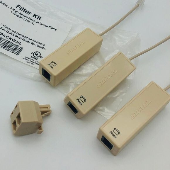 Set of 3 Suttle High Speed Internet In-Line Filters 2-for-1 Adapter FILTPACKW3IL