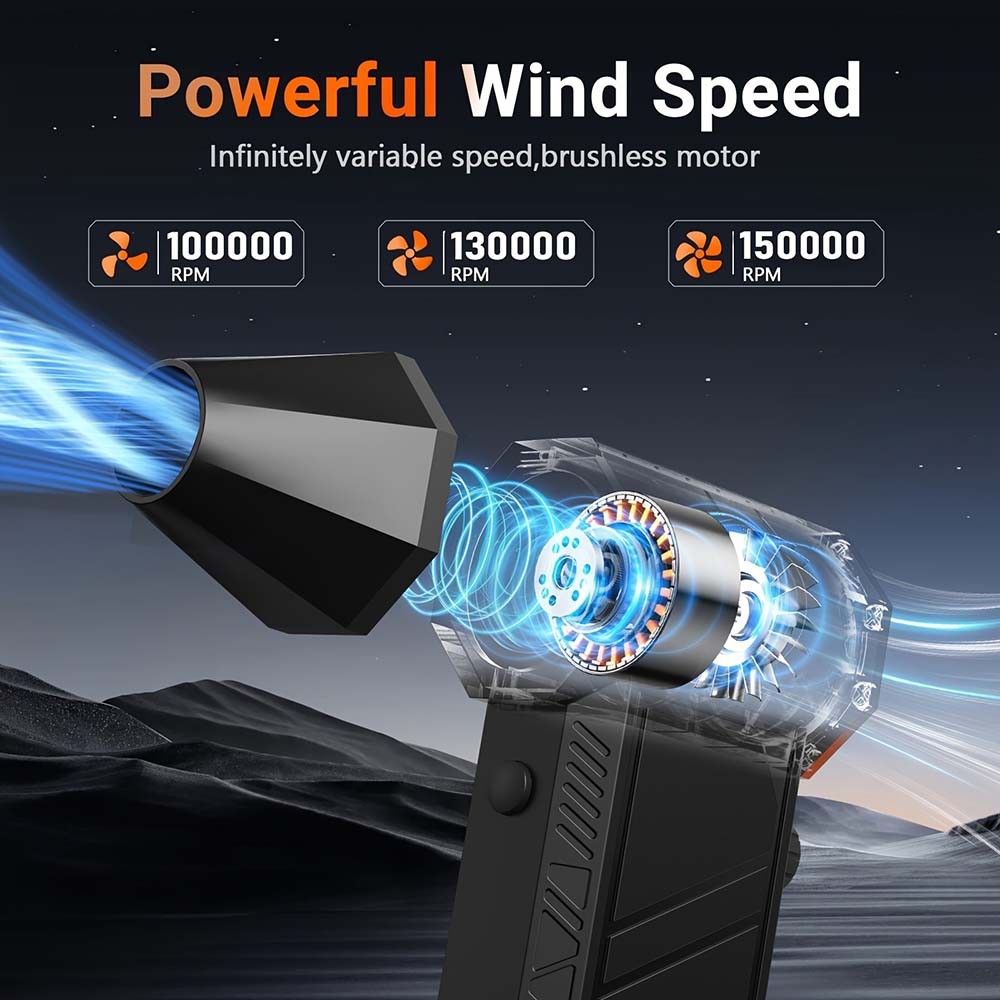 Portable Handheld Turbo Blower Magnetic Nozzle Fits Desk & Drawer Debris Removal