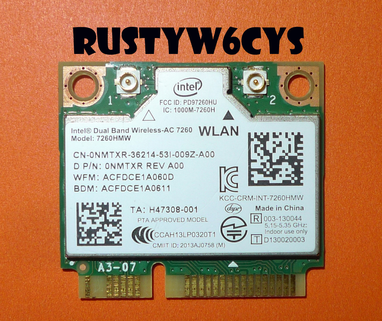 Dell Intel Dual Band Wireless-AC 7260 WLAN WiFi Mini PCI Express Card A00 NMTXR