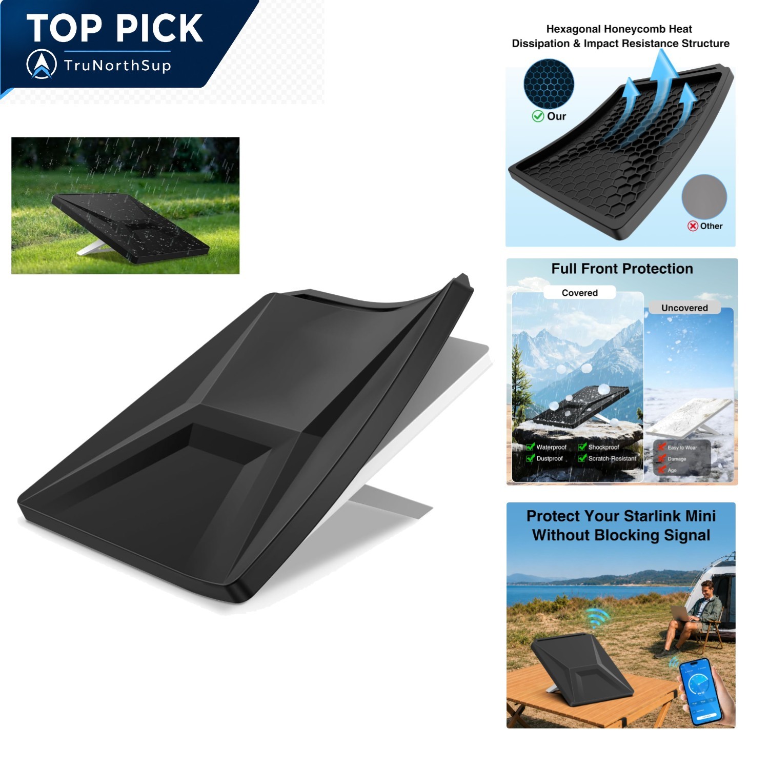 Starlink Mini Satellite Dish Waterproof Silicone Protective Cover Black