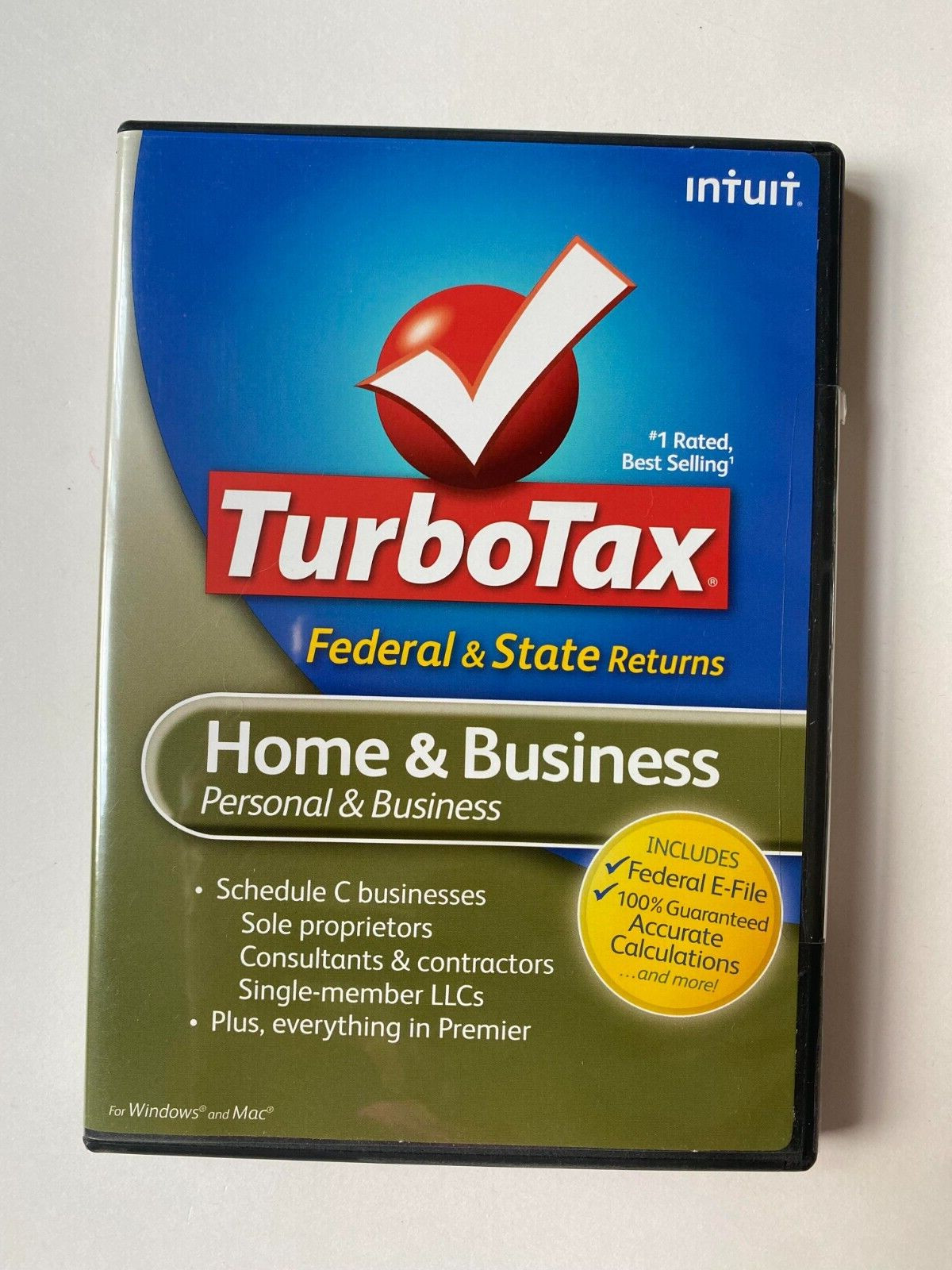 2009 TurboTax Federal Tax Return Home & Business  Turbo Tax Intuit - Windows/Mac