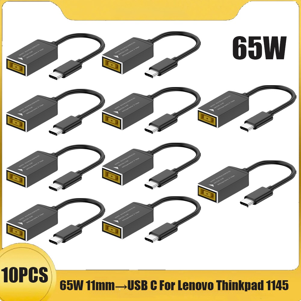 10PCS 65W Laptop Charging Cable Converter USB Type C Power For Lenovo Thinkpad