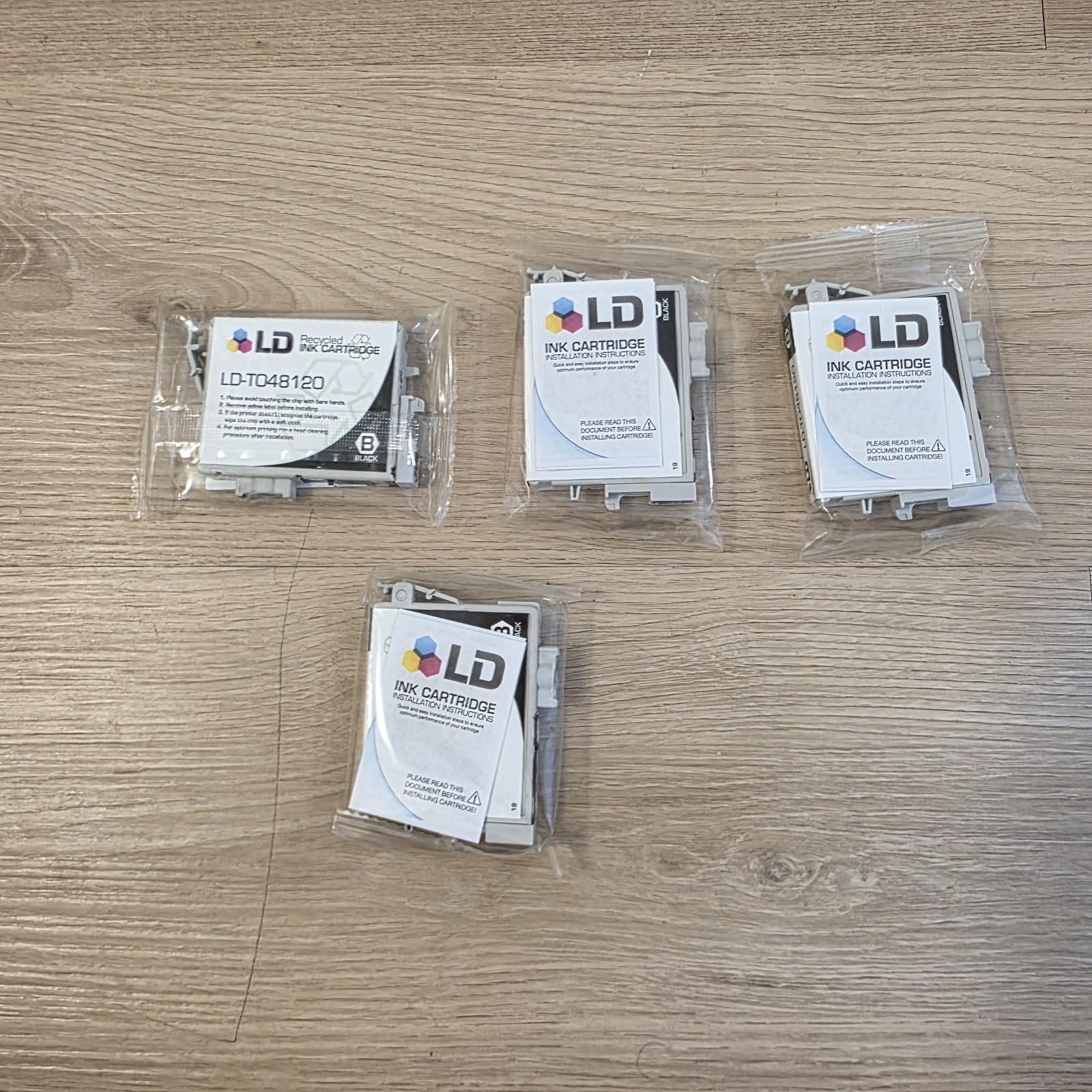 LD Recycled Ink Cartridge LD-T048BULK 4 Black Replacements For Stylus Photo R200