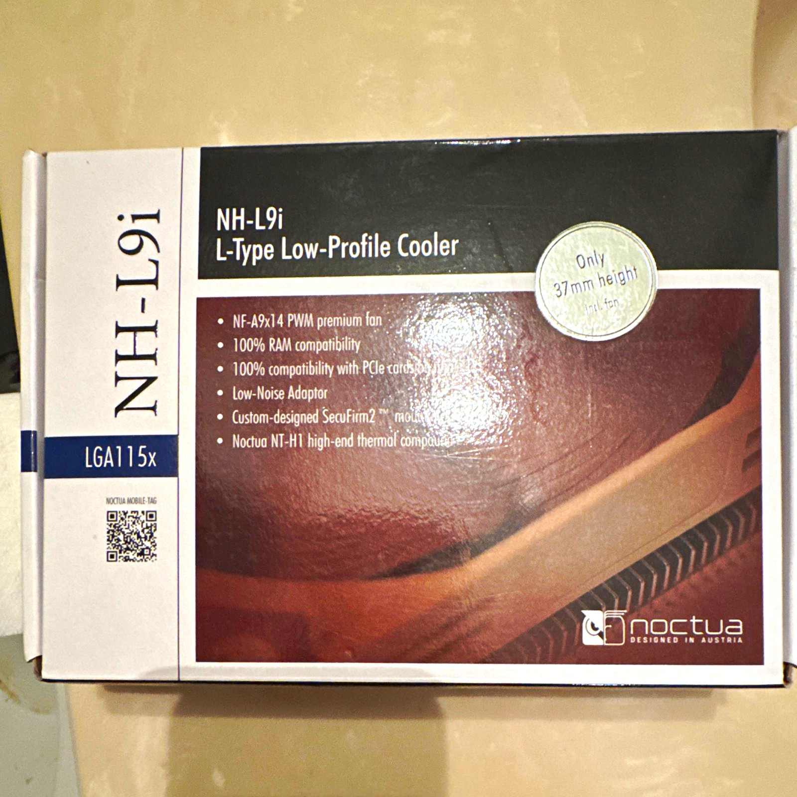 Noctua NH-L9i Low Profile CPU Cooler 37mm for Intel LGA115x 92mm 4-Pin