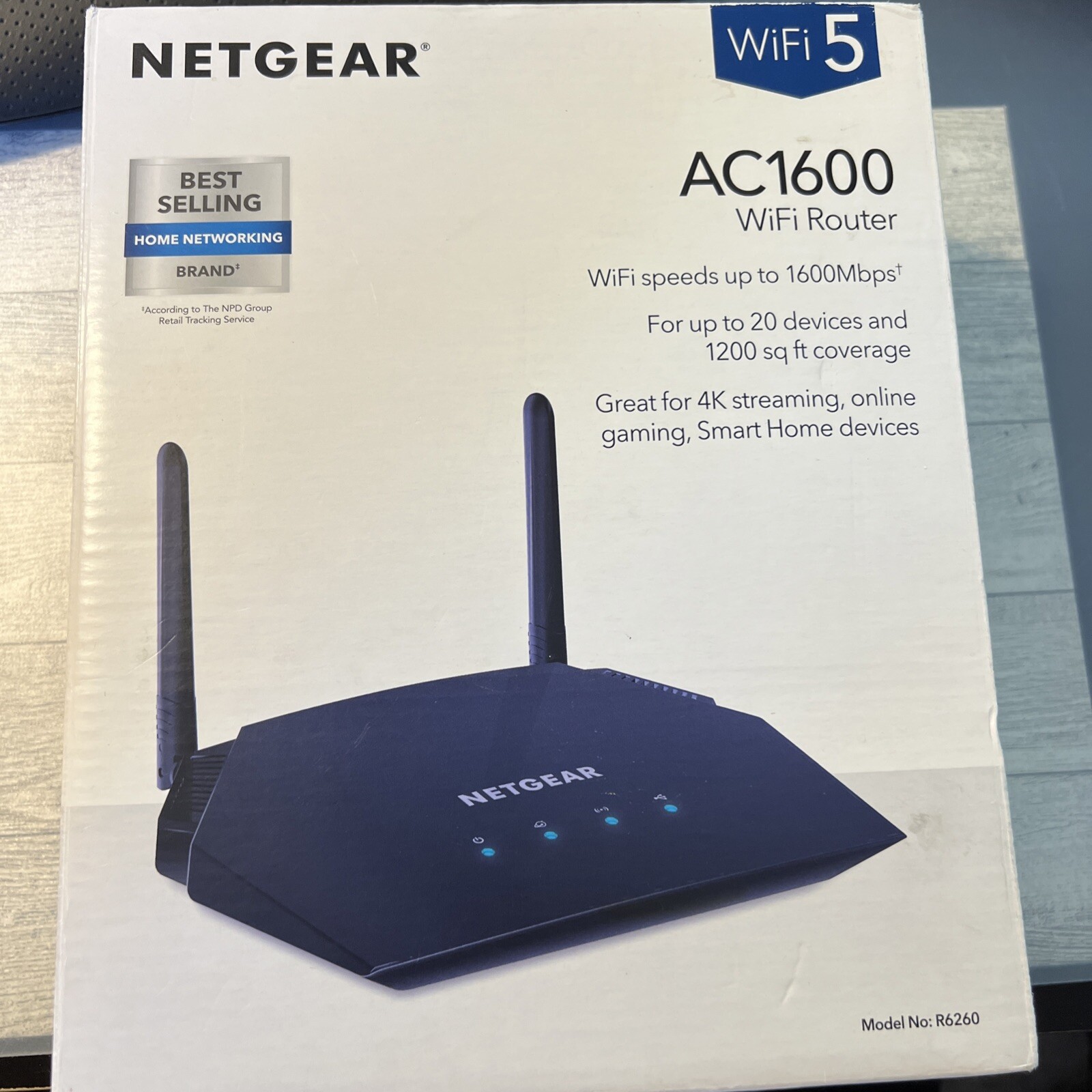 NETGEAR AC1600 Dual Band Gigabit Smart WiFi 5 Router (R6260)