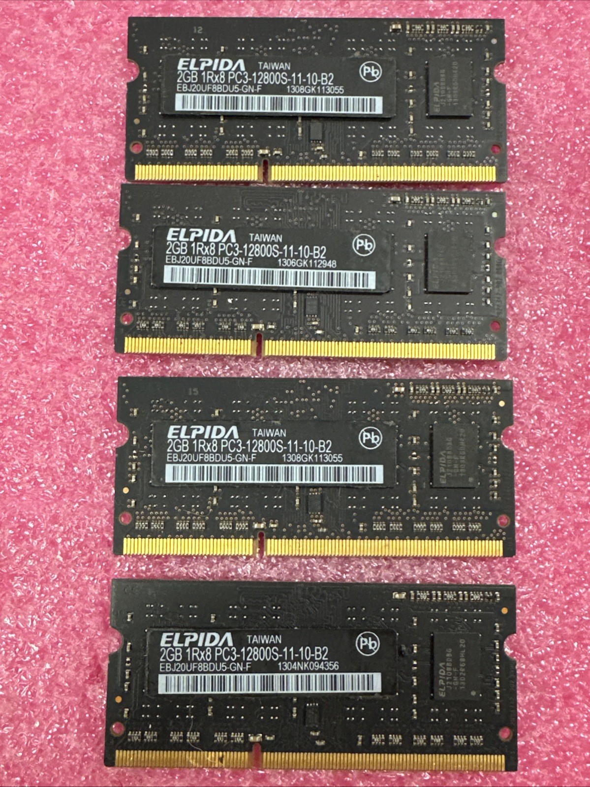 8GB APPLE Elpida RAM Memory 4x2GB PC3-12800S 1600MHz DDR3 EBJ20UF8BDU5-GN-F