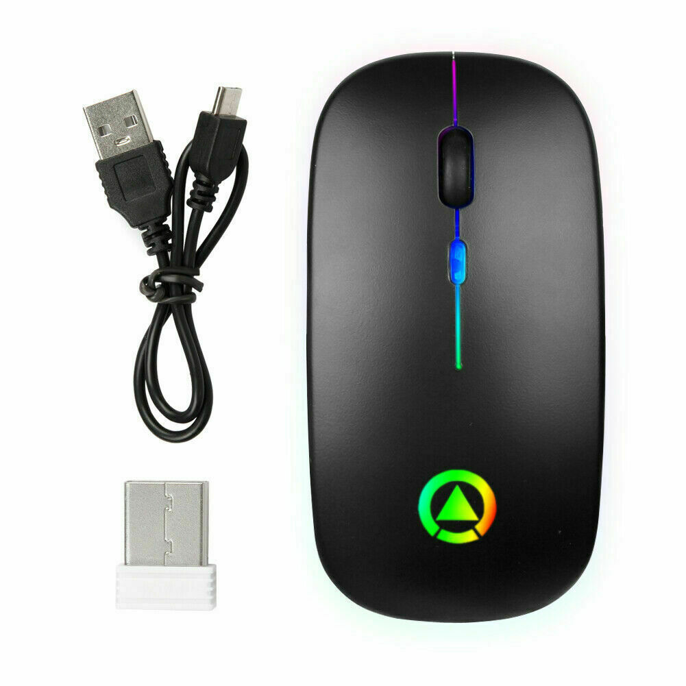 Wireless Mouse USB Rechargeable RGB Cordless For Dell HP Apple Acer PC Laptop