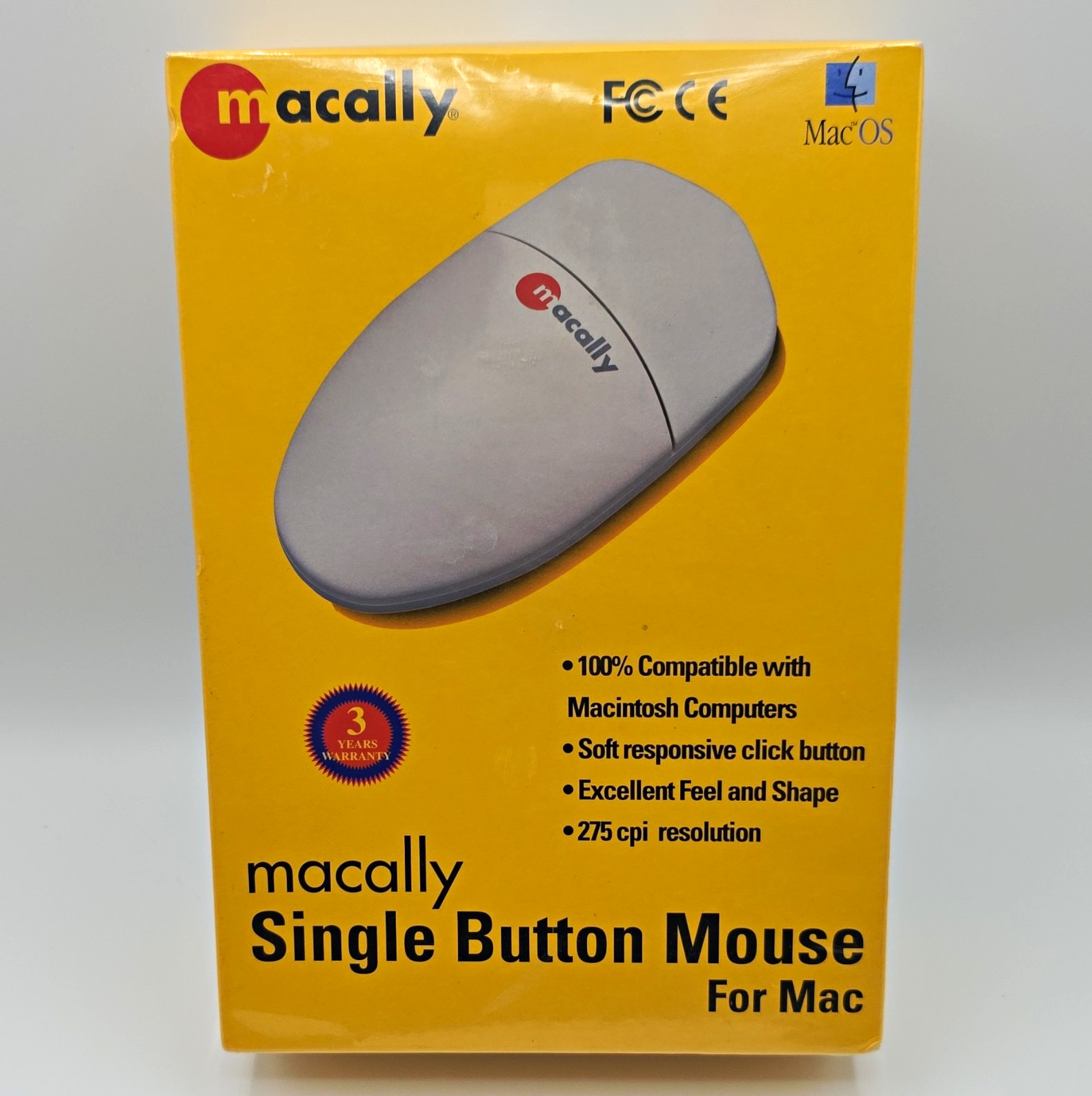 VINTAGE Macally Single Button Mechanical ADB Mouse for Mac NEW Sealed Box
