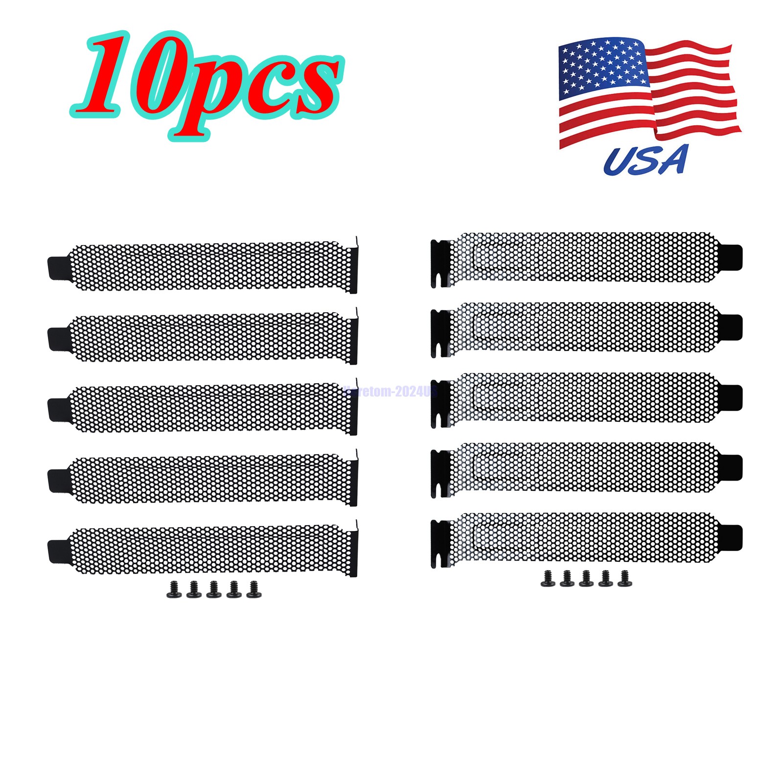 PCI Slot Cover Hard Steel Dust Filter Blanking Plate, Vented Slot Cover - 10Pcs