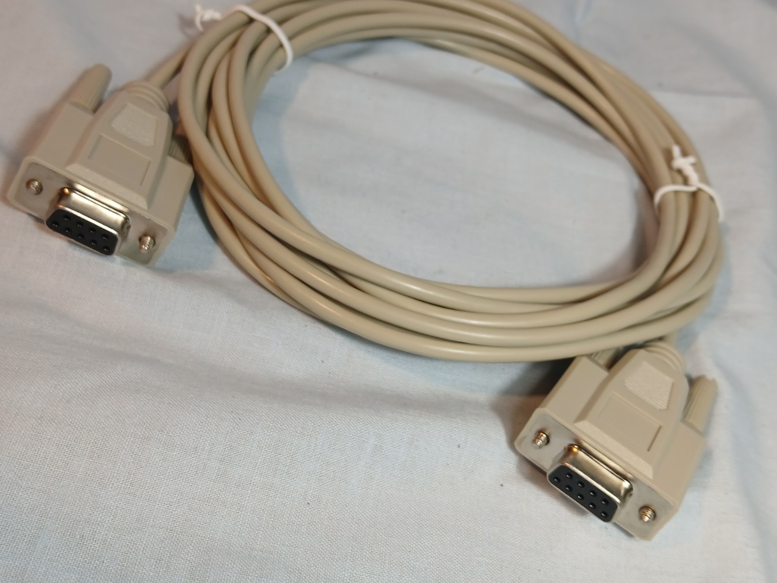 C2G Model 03046 15 ft. DB9 F/F Null Modem Cable Beige Female Serial RS232