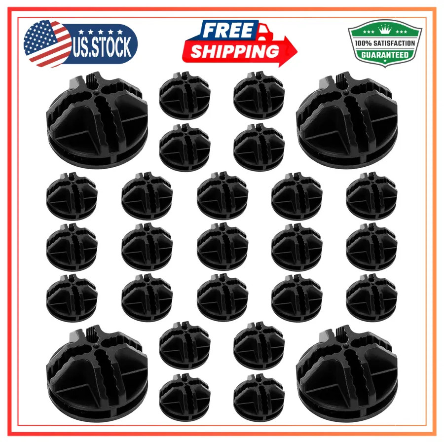 30Pcs Wire Cube Connectors for Modular Grid Storage Shelving Black Plastic Clips