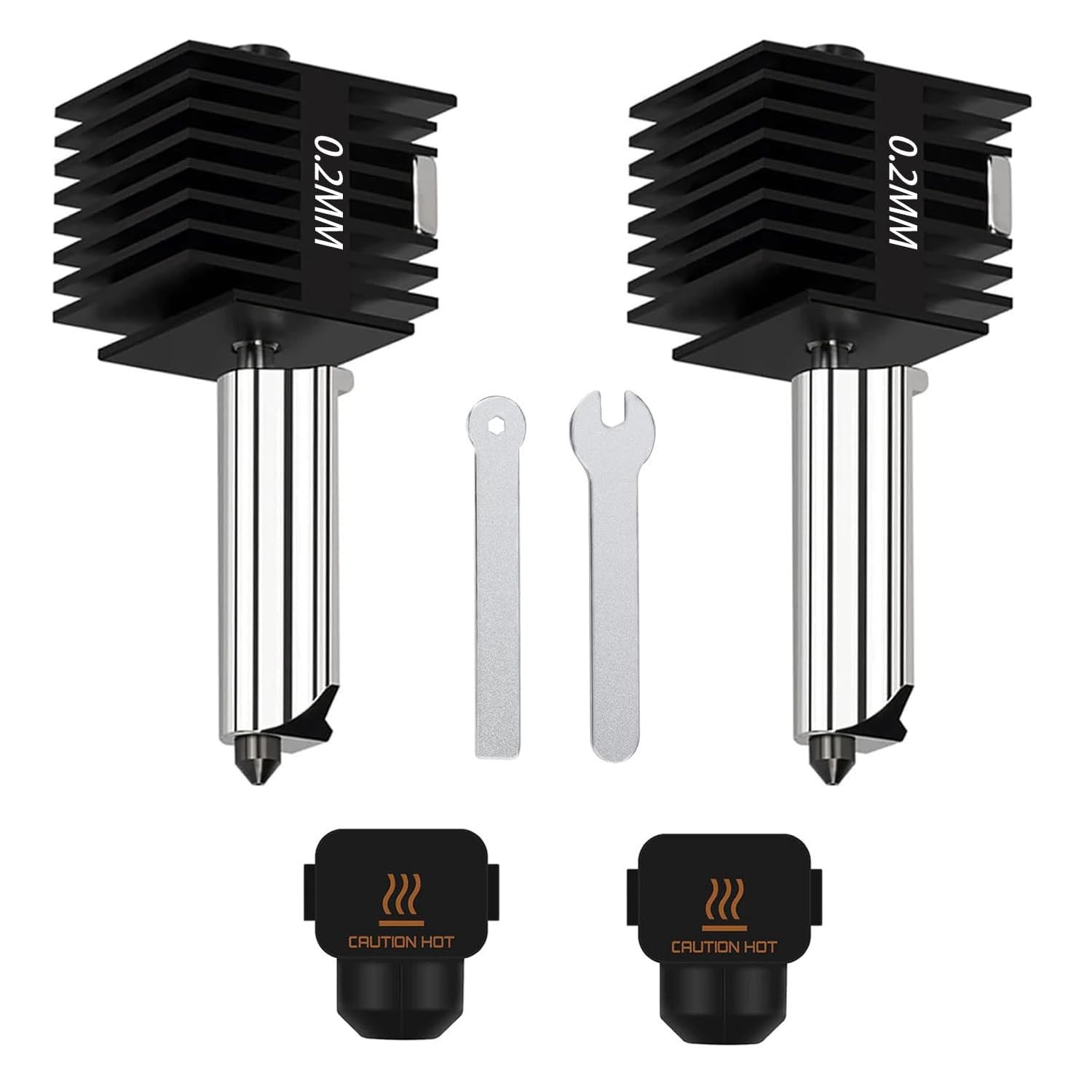 2 PCS 0.2mm Hardened Steel Nozzle Hotend Kit For Bambu Lab A1 A1 Mini 3D Printer