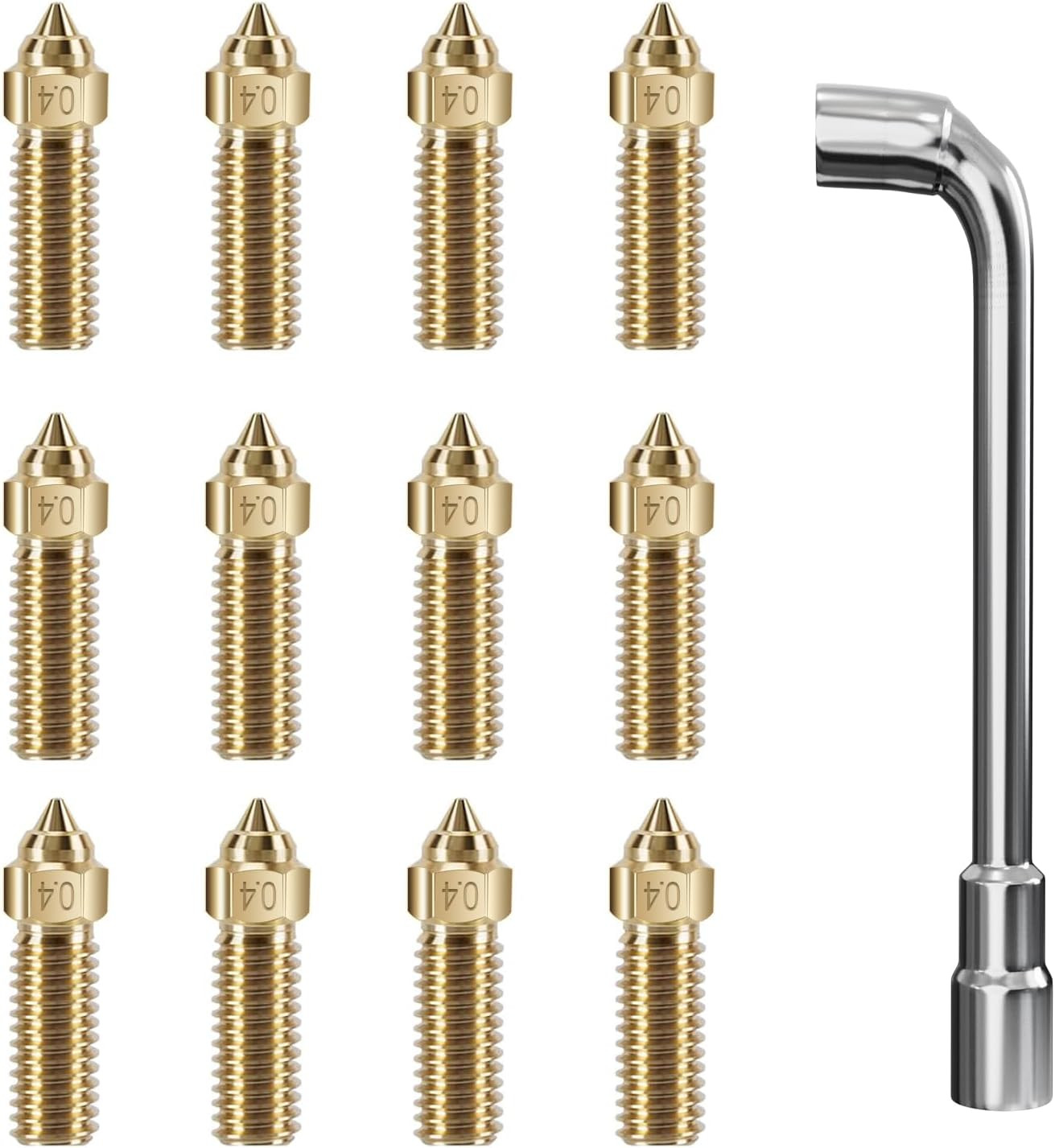12PCS 0.4Mm K1 / K1 Max Brass Nozzle Kit