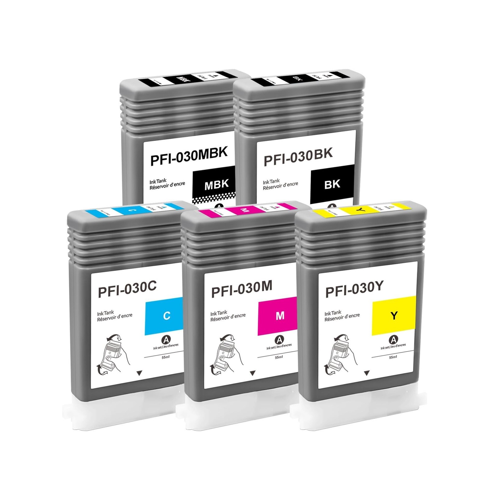PFI-030 Ink Cartridge Replacement for Canon PFI-030MBK PFI-030BK PFI-030C PFI...