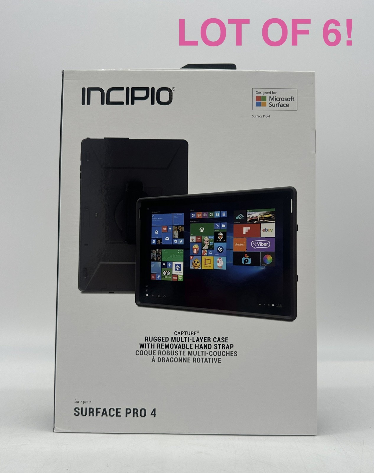 Lot of 6 New Incipio Capture Ultra Rugged Case for Microsoft Surface Pro 4
