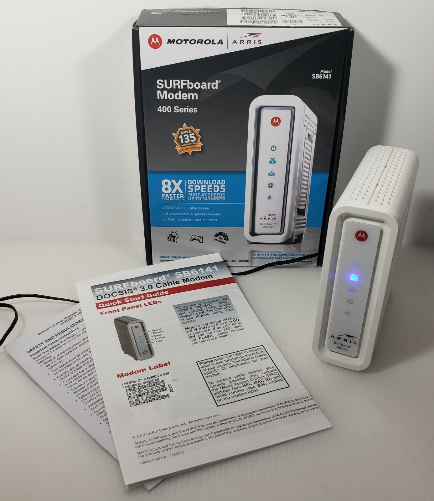 Motorola ARRIS SURFboard SB6141 Cable Modem 400 Series