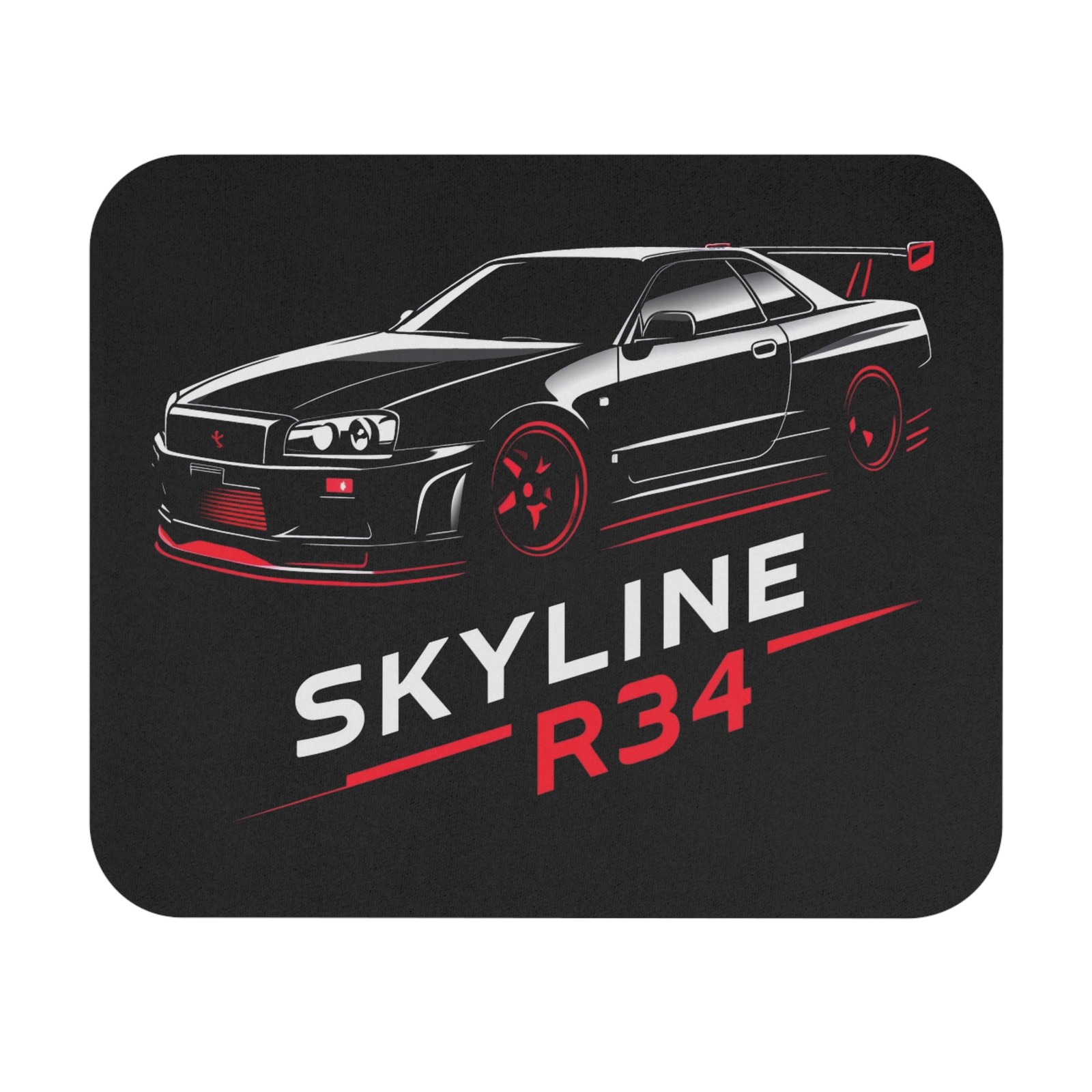 Nissan Skyline R34 GTR Mouse Pad – Black & Red JDM Racing Desk Mat
