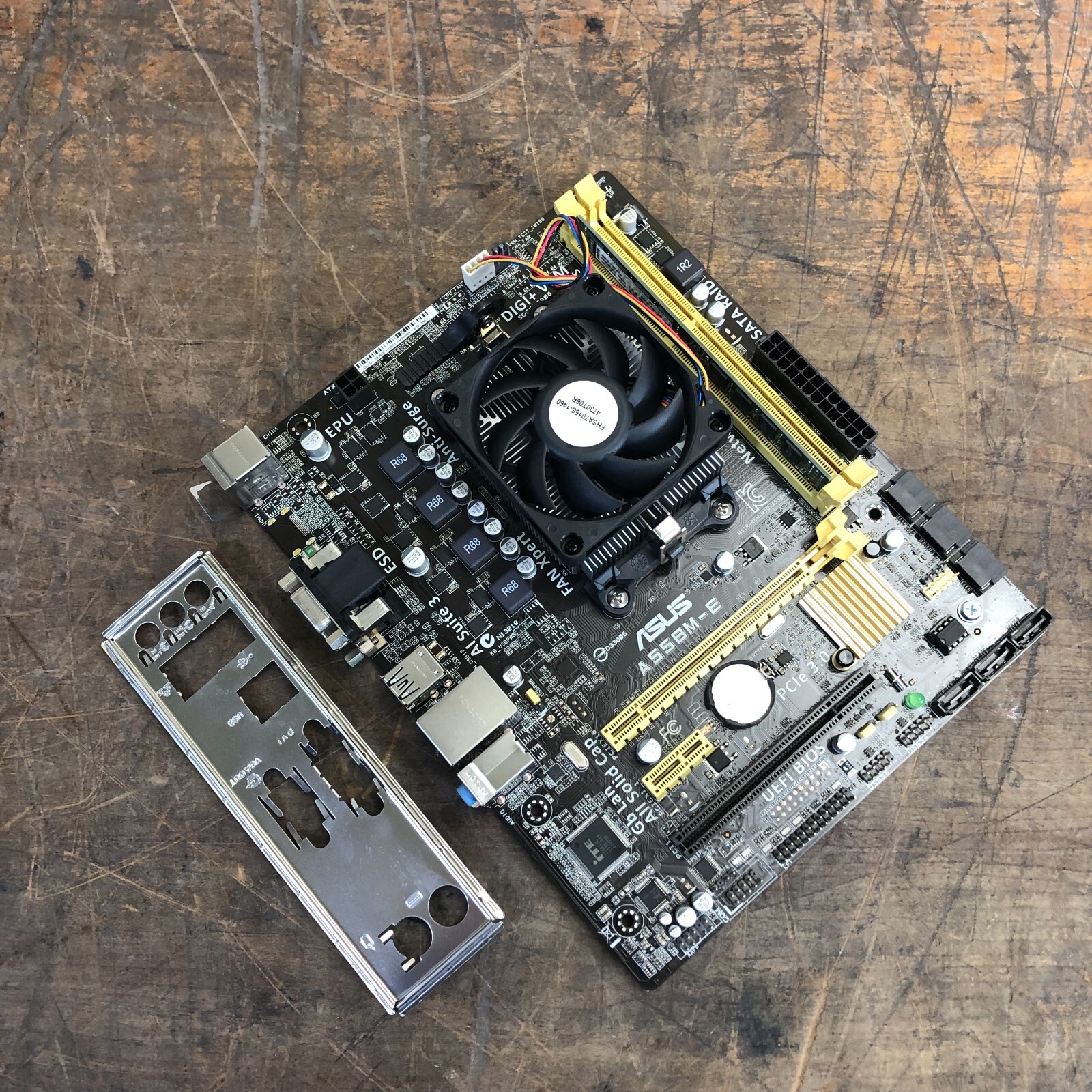 Asus A55BM-E ATX Socket FM2+ Motherboard AMD A4-6300 w/RAM CPU I/O Shield WORKS
