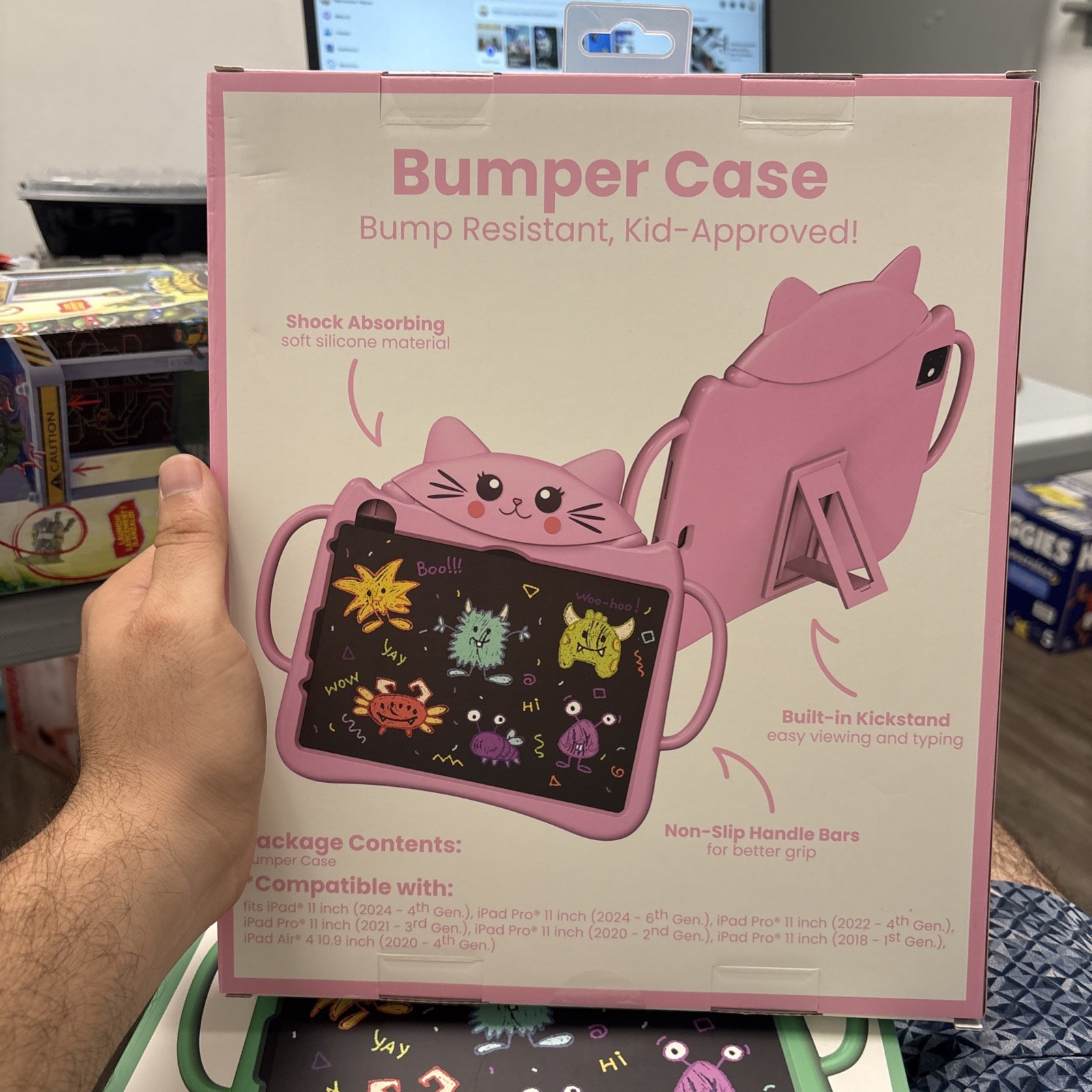 VIVITAR - Kids Bumper Case Cat Design - For iPad/Pro/Air 11inch See Description