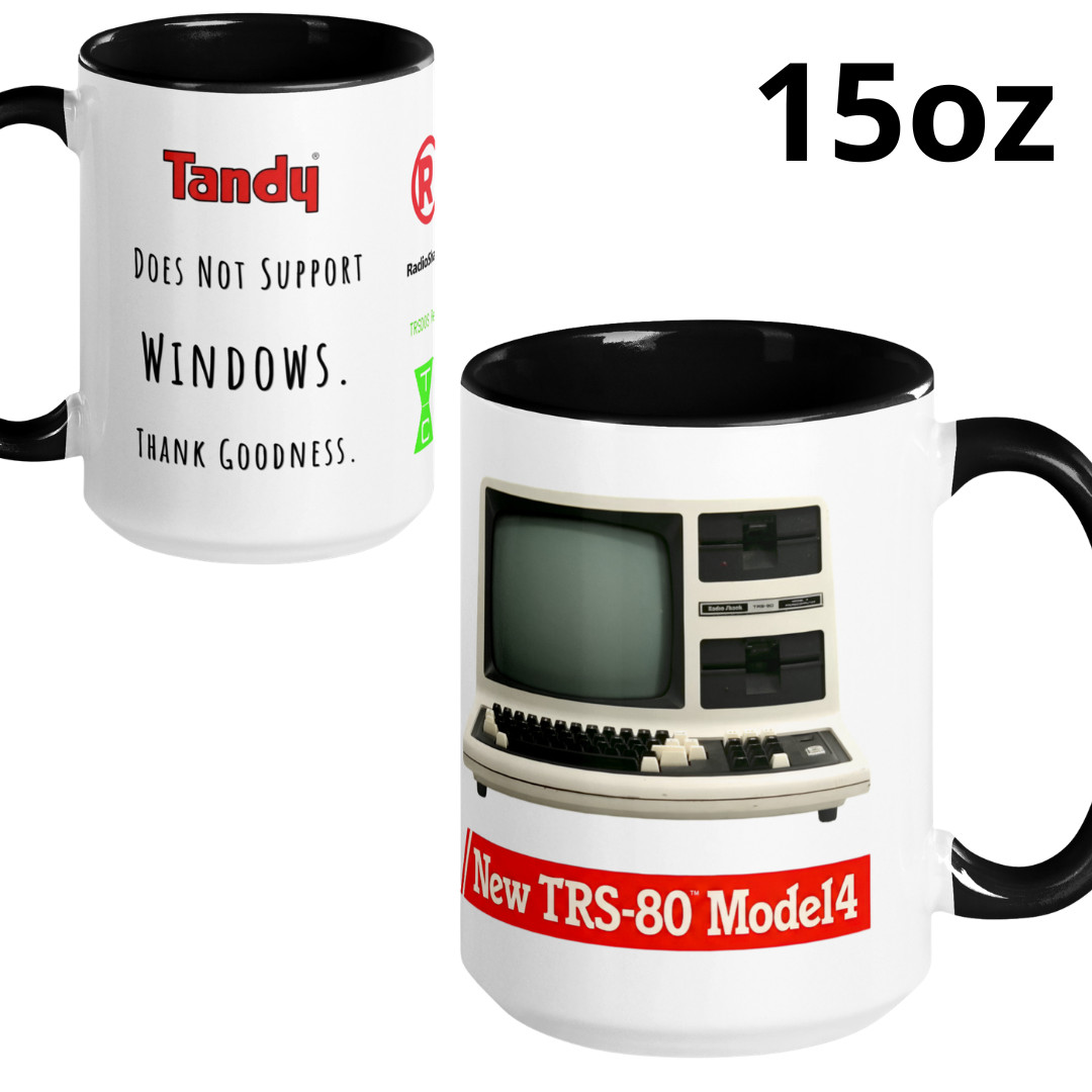 Vintage TRS-80 Model 4 Tech Mug 15oz Tandy Radio Shack Retro Computer Gift