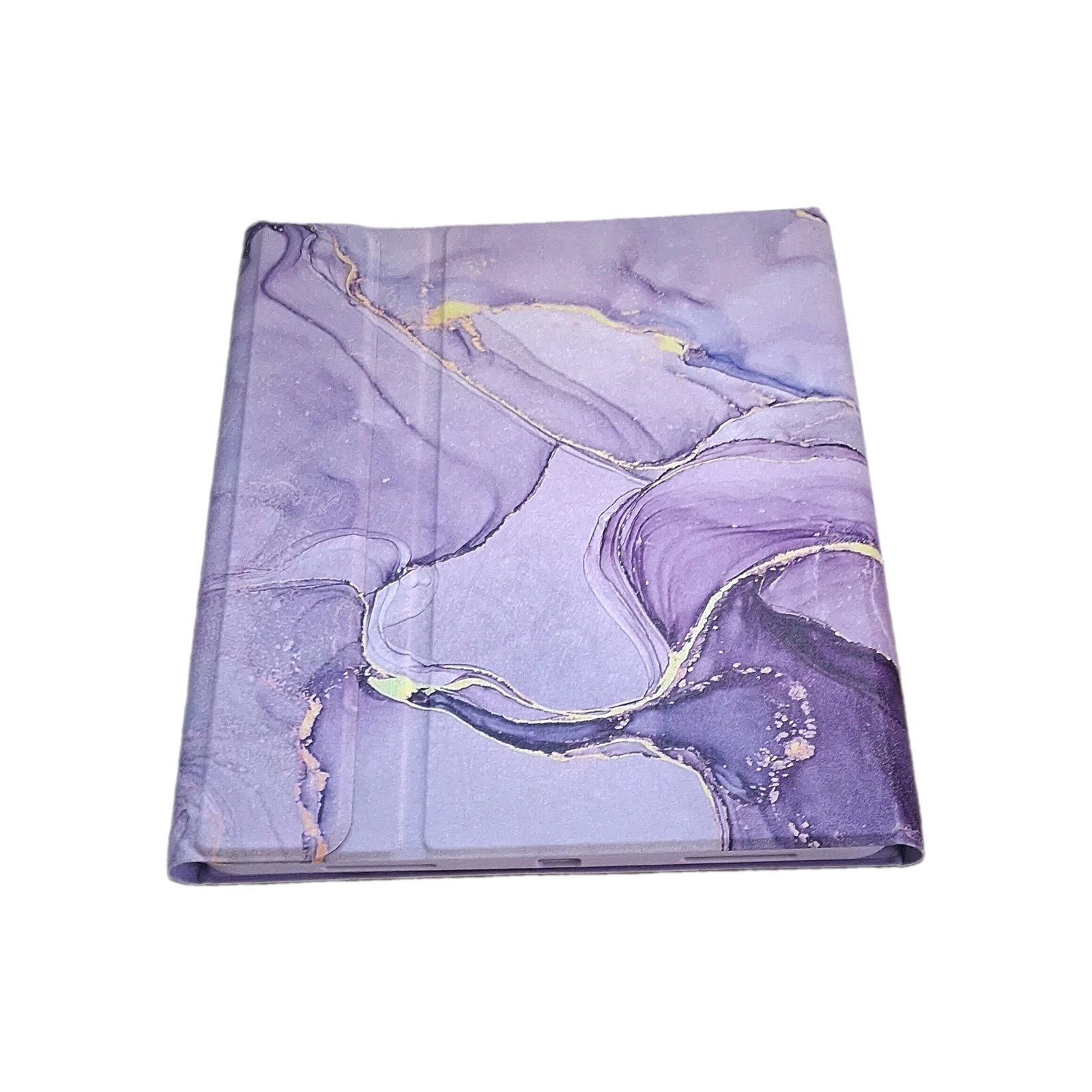 Purple Synthetic Leather Folding Folio Case w/ Integrated Stand for Apple iPad