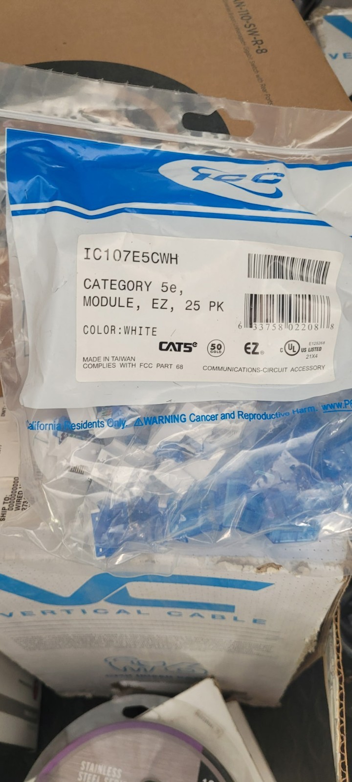 ICC CAT5JKPKWH Modular Connector