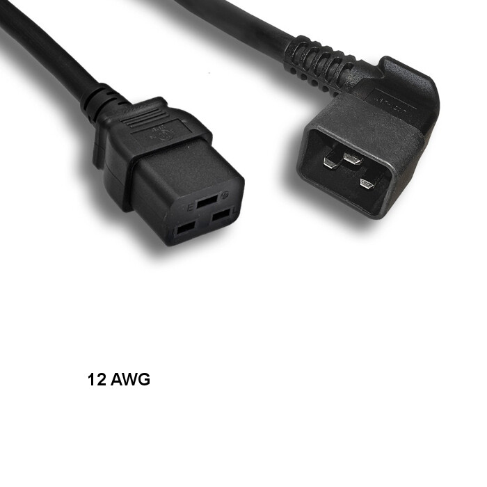 10x 10ft 12 AWG Power Cable Right Angled C20 to C19 20A/250V SJT Data Server