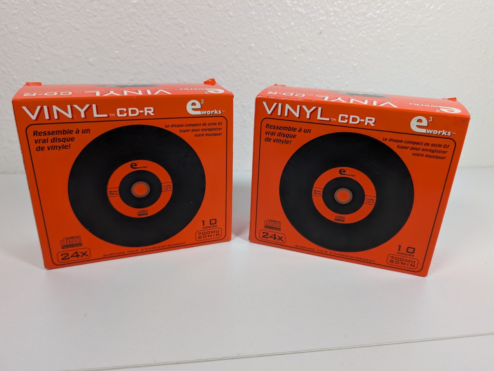 Vtg Vinyl Blank CD-R Digital 80 min 700MB 20pk w/Cases Record Style Black NEW