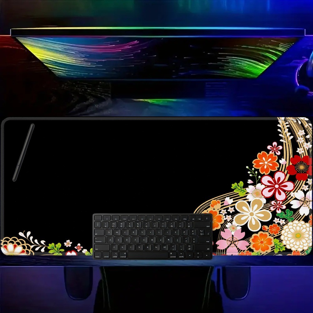 DOS Large Gaming Mouse Pad Compatible for PC/Laptop Desk with Non-Slip Base &