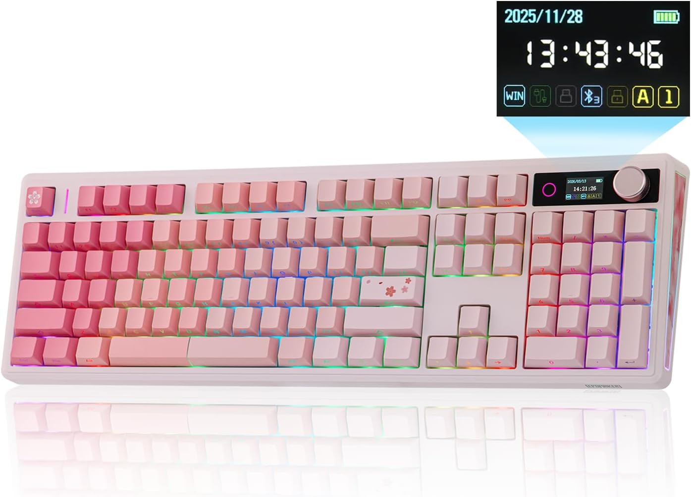 TH108 V2 PRO Full Size Mechanical Keyboard with Screen&Knob