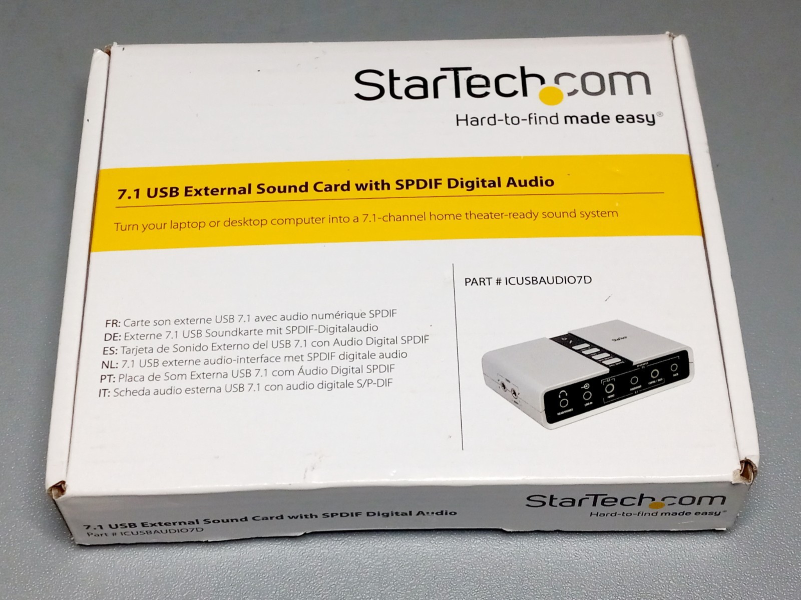 StarTech.com ICUSBAUDIO7D 7.1 Channels USB Interface Audio Adapter External Soun