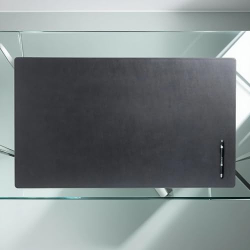 Black Leather 34" x 20" Desk Mat Without Rails