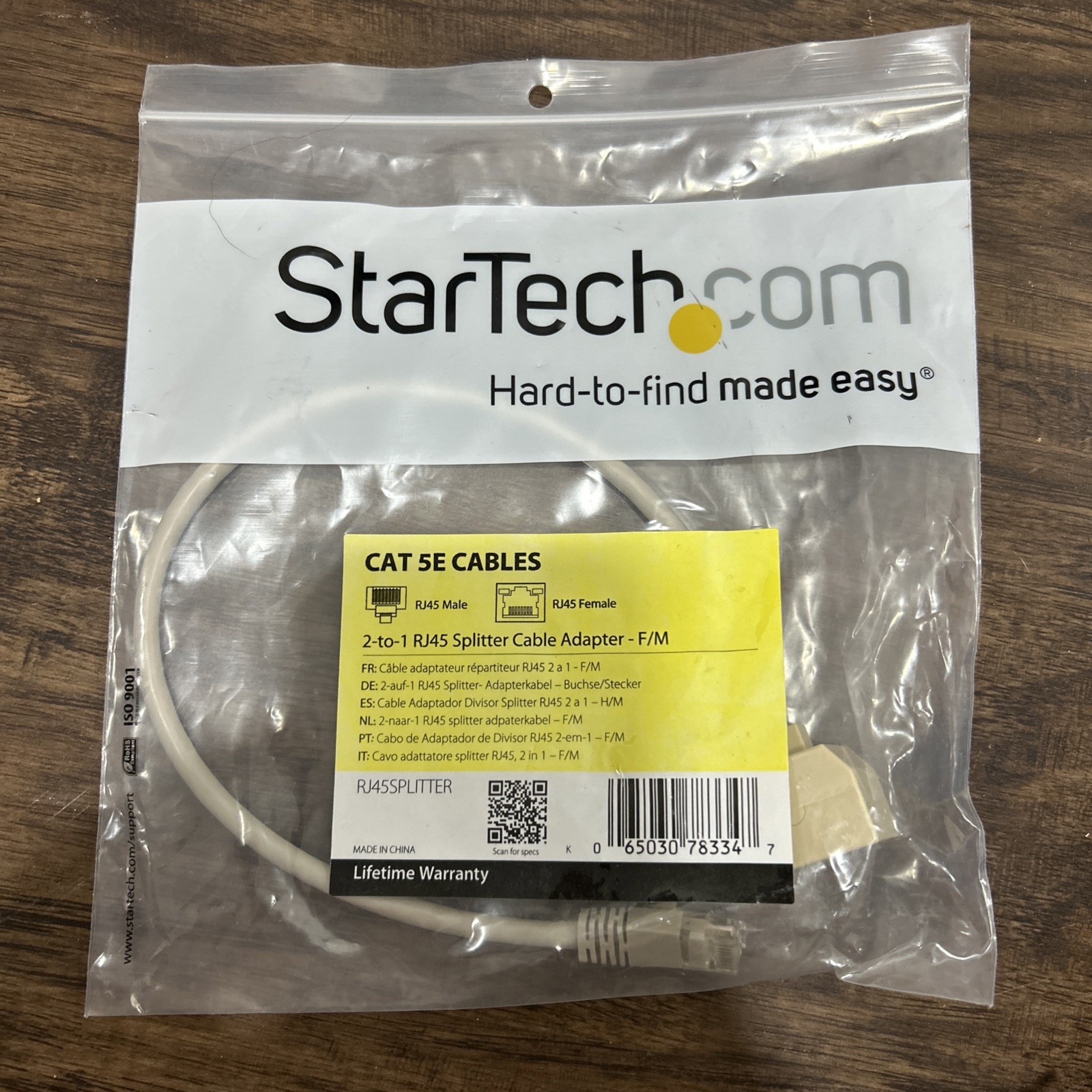 StarTech RJ45SPLITTER 2-to-1 RJ45 Splitter Ethernet Cable Adapter