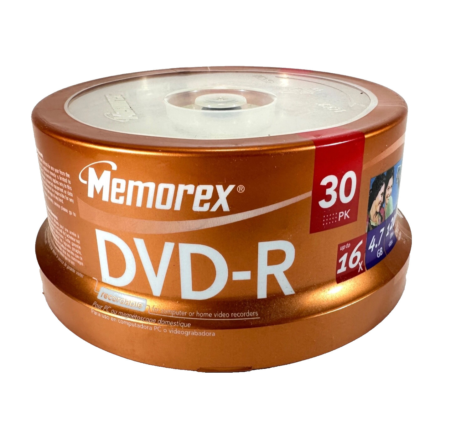 Memorex DVD-R 16x / 4.7GB / 120 Minute Video 30-Pack Recordable Discs New Sealed