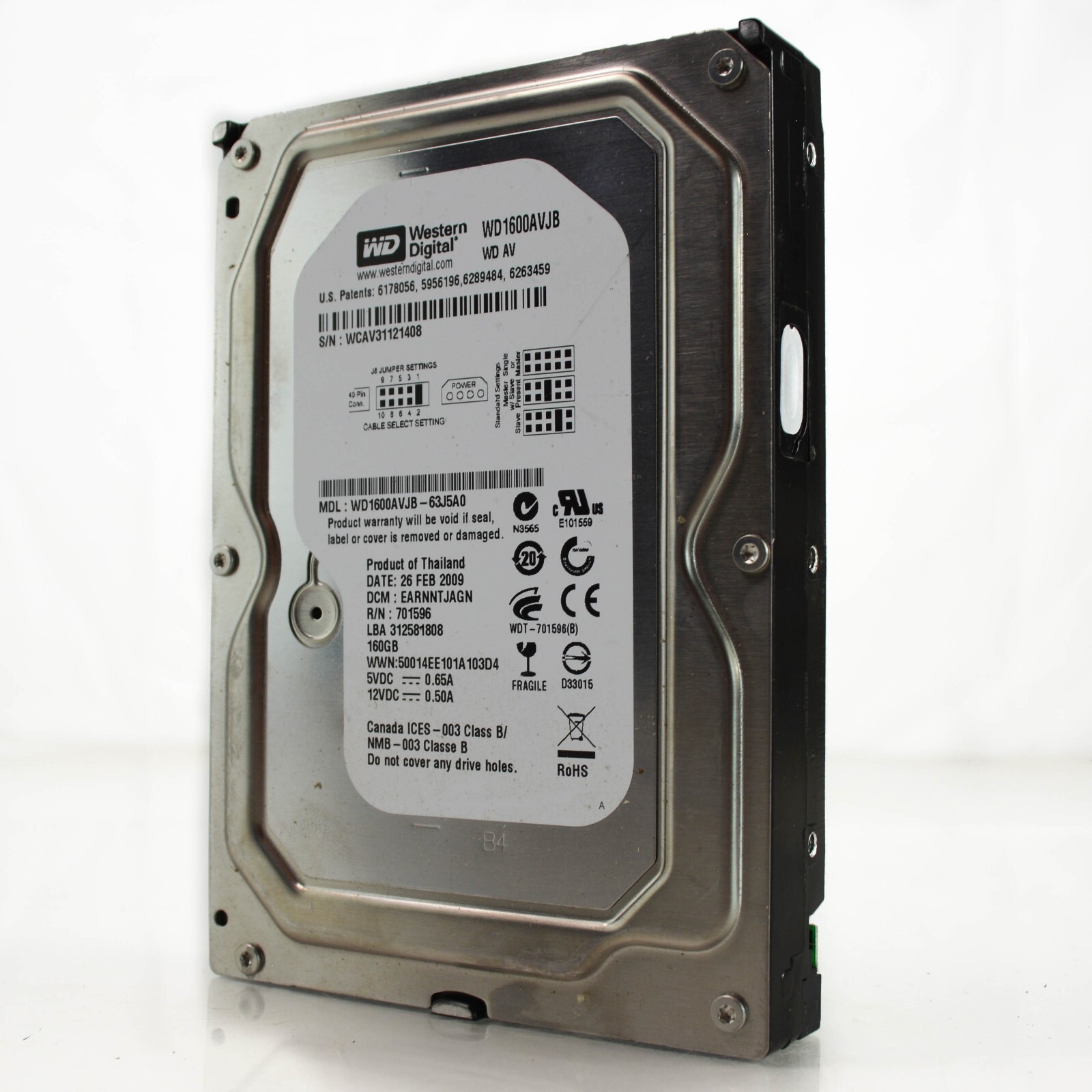 Western Digital WD HDD WD1600AVJB WD1600AVJB-63J5A0 3.5" (WCAV31121408)