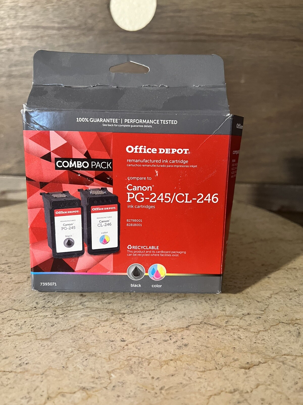 Office Depot Canon Remanufactured Ink PG-245XL / CL-246 Black & COLOR CARTRIDGE