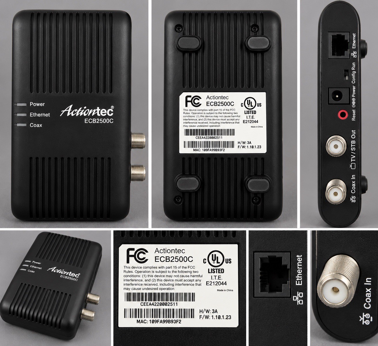 Actiontec ECB2500C MoCA Ethernet Over Coax Network Adapter Bridge