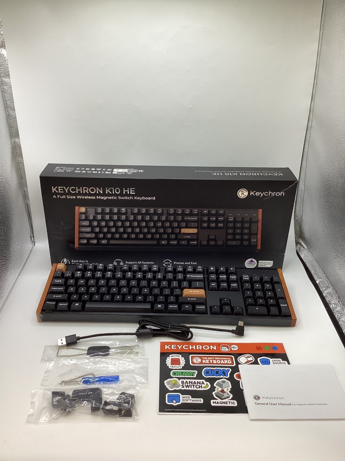 Keychron K10 HE 100% Custom Hall Effect Gaming Keyboard - Nebula Linears - READ