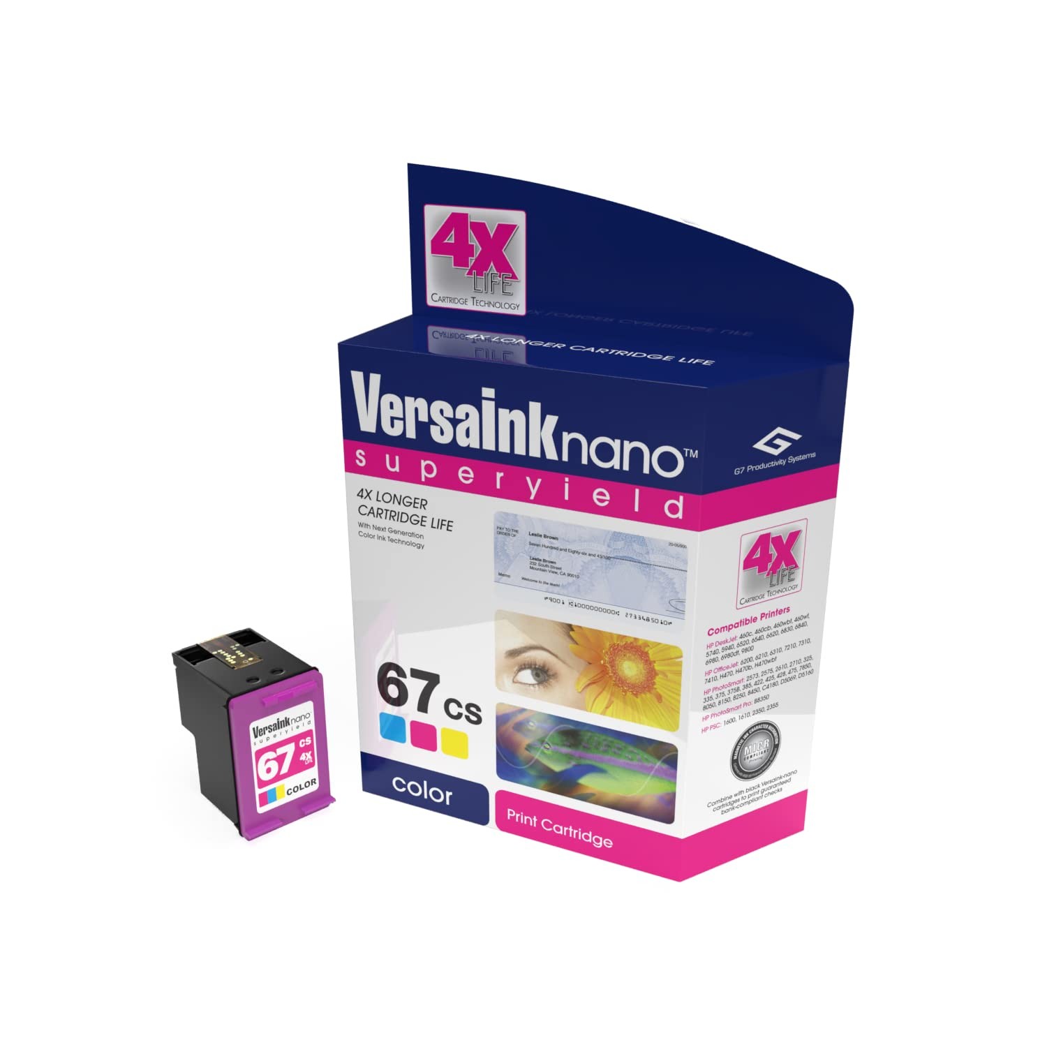 VersaInk-Nano 67 CS Tri-Color Ink Cartridge - Compatible HP 67 Tri-Color