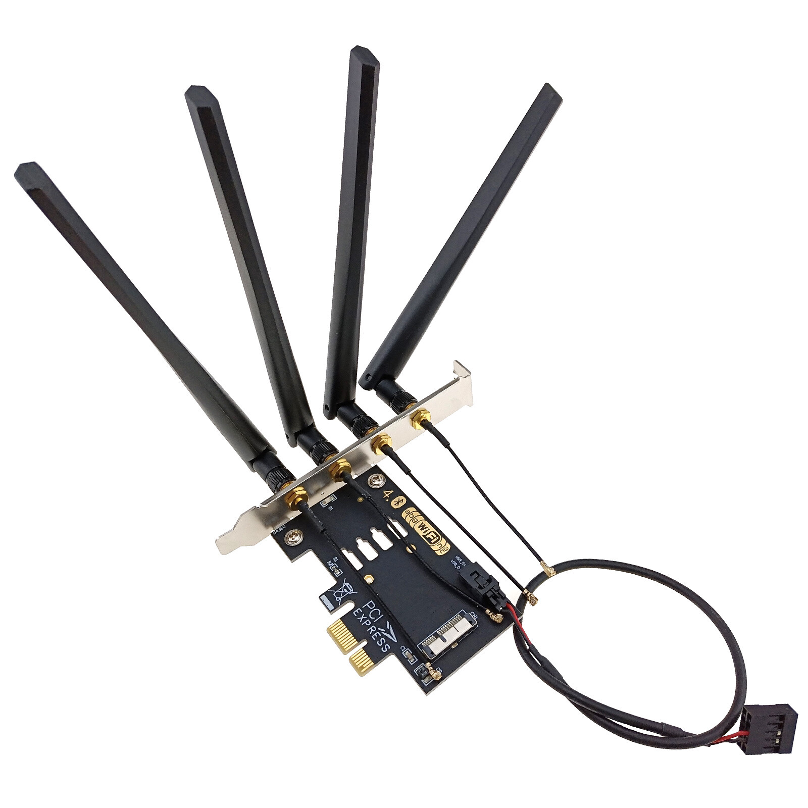 BCM94360CD to PCIe WiFi Bluetooth Card Adapter 4 Antenna for Desktop PC Mac Pro