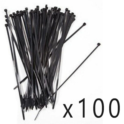 100 Pack Lot Pcs - 8" Inch UV Resistant Nylon Cable Zip Wire Tie 40 lbs - Black
